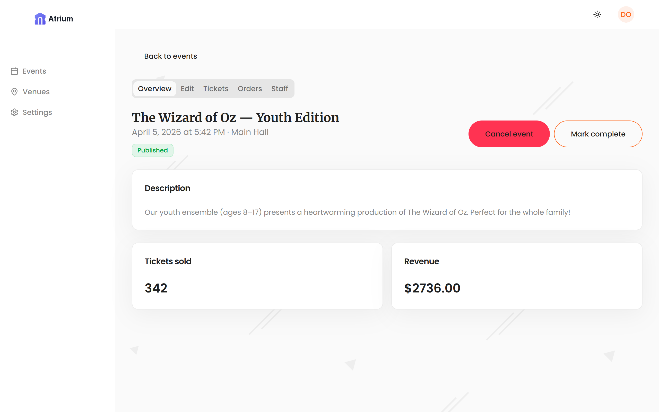 Create your event and set ticket types